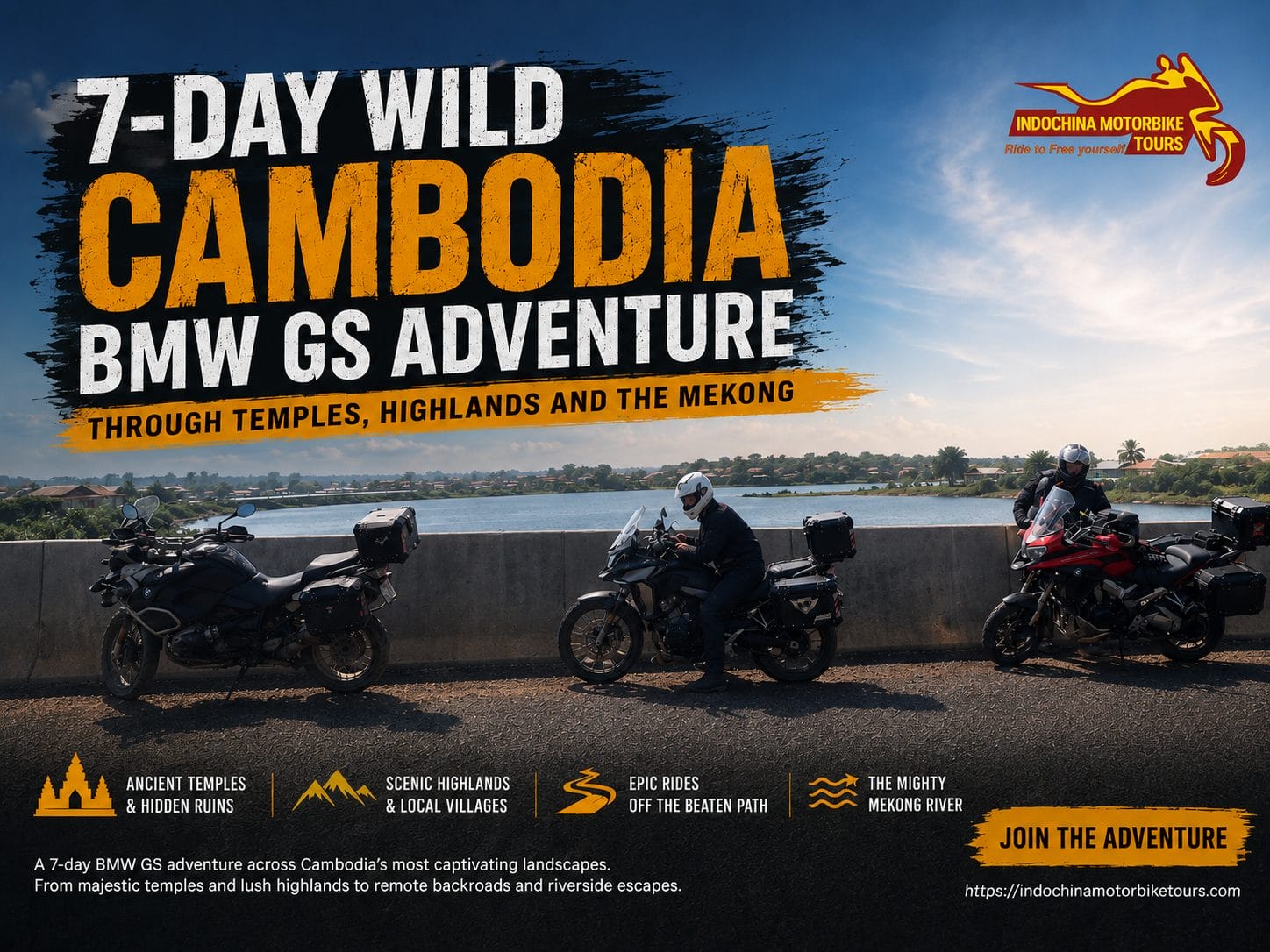 7-Day Wild Cambodia BMW GS Adventure Through Temples, Highlands and the Mekong