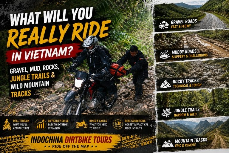 Vietnam Dirt Bike Terrain Explained: Gravel, Mud, Rocks, Jungle Trails & Mountain Tracks